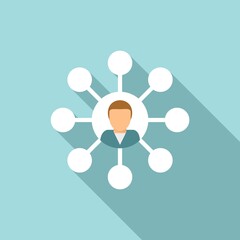 Poster - Affiliate marketing scheme icon, flat style