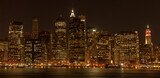 Fototapeta Koty - Manhattan skyline at night from Brooklyn, New York.