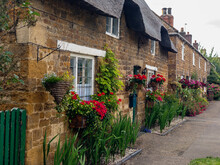Pretty Row Of Terraced Cottages In Rural England