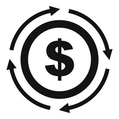 Poster - Marketing money circle icon, simple style