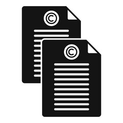 Poster - marketing rights document icon, simple style