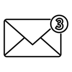 Poster - marketing new mail icon, outline style