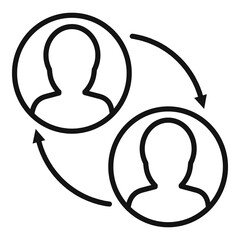 Poster - Social affiliate marketing icon, outline style