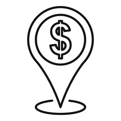 Poster - money market location icon, outline style