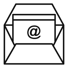 Poster - Marketing info mail icon, outline style