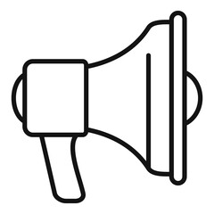 Poster - Affiliate marketing megaphone icon, outline style
