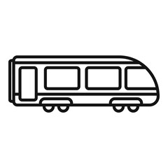 Poster - electric train icon, outline style