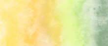 Abstract Watercolor Background With Green And Yellow Gradient