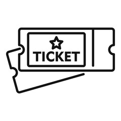 Poster - electric train ticket icon, outline style
