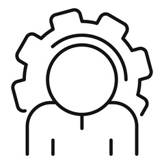 Canvas Print - Engineer gear system icon, outline style