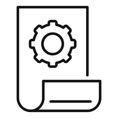 Poster - communications engineer document icon, outline style