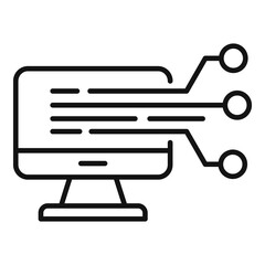 Poster - Online engineering icon, outline style