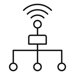 Poster - communications engineer scheme icon, outline style