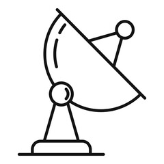Poster - satellite antenna icon, outline style