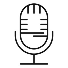 Poster - Studio microphone icon, outline style
