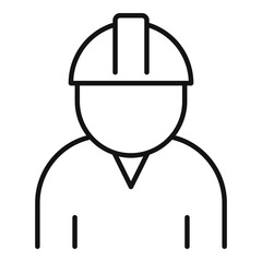 Poster - communications engineer worker icon, outline style
