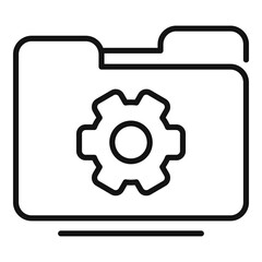 Poster - Server data folder icon, outline style