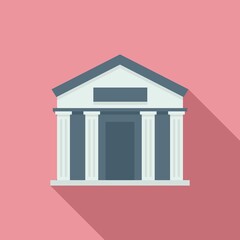 Poster - tax building icon, flat style