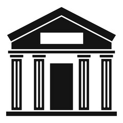 Poster - tax building icon, simple style
