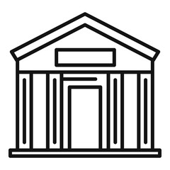 Poster - tax building icon, outline style