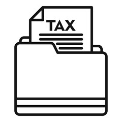 Canvas Print - Tax folder icon, outline style