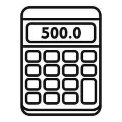 Poster - tax calculator icon, outline style