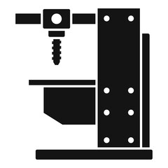 Poster - milling machine equipment icon, simple style