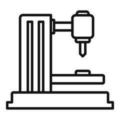 Poster - industrial milling machine icon, outline style