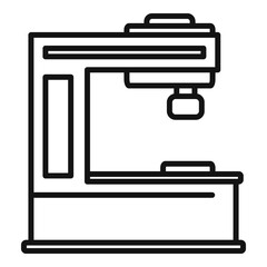 Poster - cutter milling machine icon, outline style