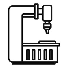 Poster - factory milling machine icon, outline style