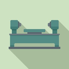 Poster - lathe equipment icon, flat style