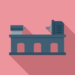 Poster - Industry lathe icon, flat style