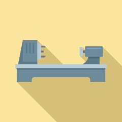 Poster - steel lathe icon, flat style