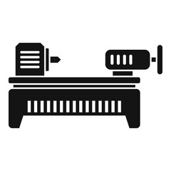 Poster - lathe icon, simple style