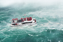 Tour Boat At Bottom Of Niagara Falls