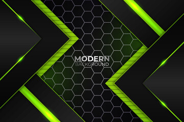 Modern Abstract Green Glow and Dark Background