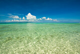Fototapeta Do akwarium - 沖縄の美しいサンゴ礁の海と雲
