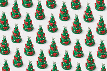Handcraft Colorful Plasticine Christmas Tree Pattern.