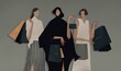 © Valeriya Simantovskaya/Stocksy - fashion girls with shopping bags