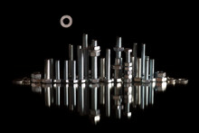 Cityscape Made Of Bolts And Screws