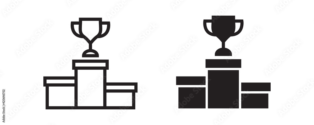 Winner podium icon set. Vector graphic illustration. Suitable for ...
