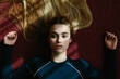 © WALLY SANZ/Stocksy - Girl Hotel Room
