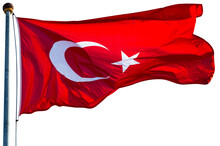 Image Of The National Flag Of Turkey. Isolated Over White Background
