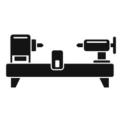 Poster - drilling lathe icon, simple style
