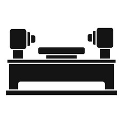 Poster - lathe equipment icon, simple style