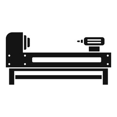 Poster - grinding lathe icon, simple style