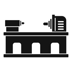 Poster - industry lathe icon, simple style