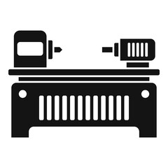 Poster - boring lathe icon, simple style