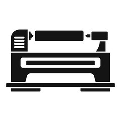 Poster - control lathe icon, simple style