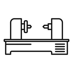 Poster - automated lathe icon, outline style